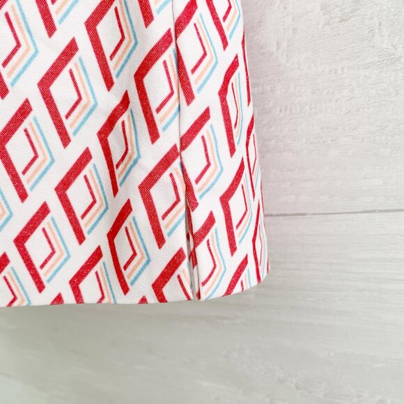 Lisette Montreal - Red blue white geometric pull on slimming skort, US 4 - Picture 3 of 6